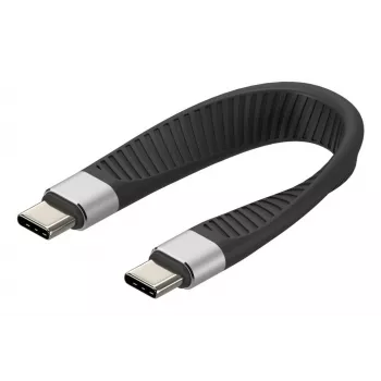 Techly ICOC-USBC-FL-U4 Cavo USB USB4 Gen 2x2 0,124 m nero