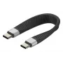 Techly ICOC-USBC-FL-U4 USB4 Gen3 USB-C a USB-C cavo piatto flessibile, 0,124 m