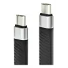 Techly ICOC-USBC-FL-U4 USB4 Gen3 USB-C a USB-C cavo piatto flessibile, 0,124 m