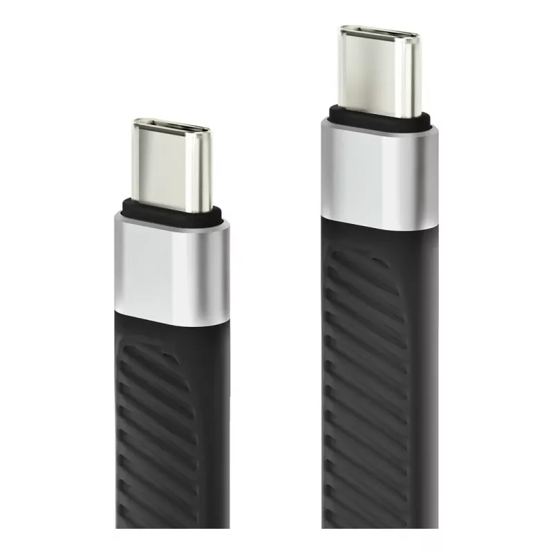 Techly ICOC-USBC-FL-U4 USB4 Gen3 USB-C a USB-C cavo piatto flessibile, 0,124 m