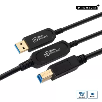 Microconnect MC-USB3.0AB20OP cavo USB USB 3.2 Gen 2 (3.1 Gen 2) 20 m USB A USB B nero