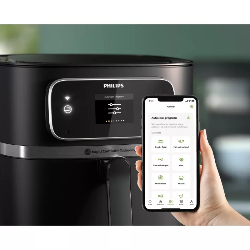 Friggitrice ad aria Philips serie 7000 HD9880/90 8,3 l 2200 W nero acciaio inox
