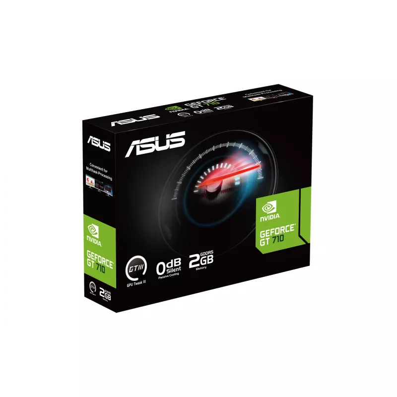 Scheda grafica ASUS GeForce GT 710 — 2 GB GDDR5, 64-Bit, PCIe 2.0, raffreddamento passivo