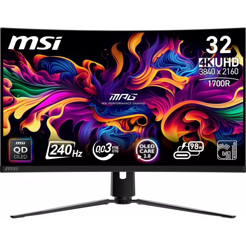 Monitor per computer MSI MPG 321CURX QD-OLED 80 cm (31,5 inch) 3840 x 2160 pixel 4K Ultra HD nero