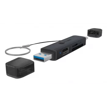 Lettore di schede icybox 61179 – USB 3.2 Gen1 3-in-1, connettori USB Type-C e Type-A