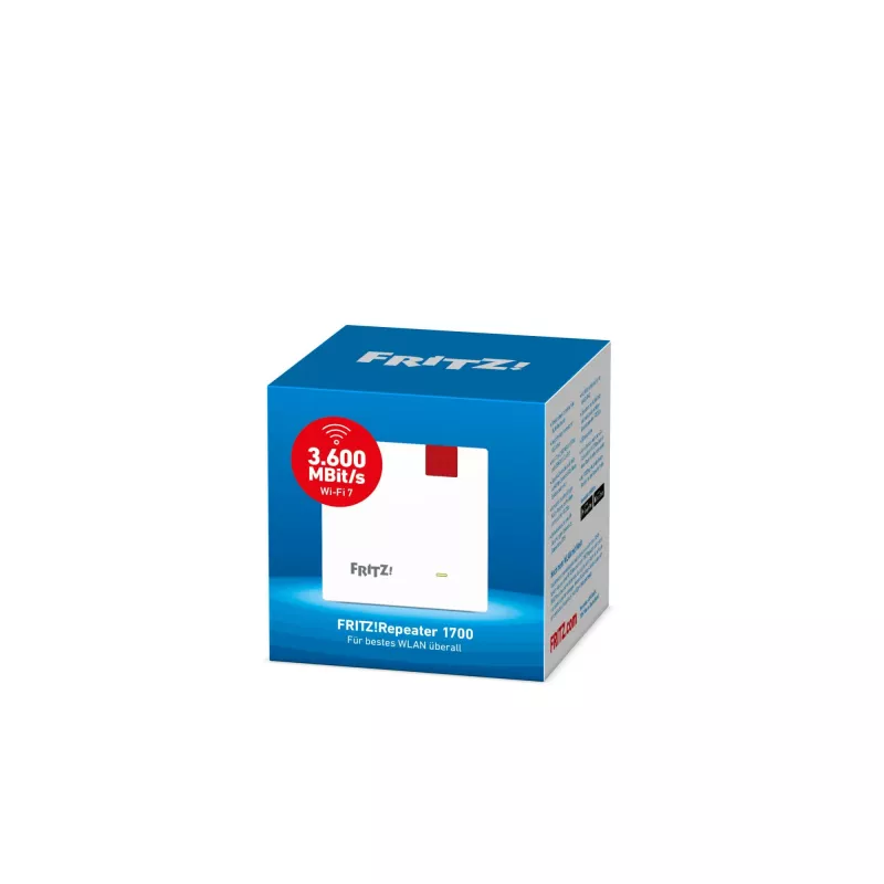 FRITZ! Mesh Set 1700 sistema mesh Wi-Fi 7, 2 pz. (2x FRITZ!Repeater 1700), dual-band (2,4 GHz / 5 GHz), bianco/grigio