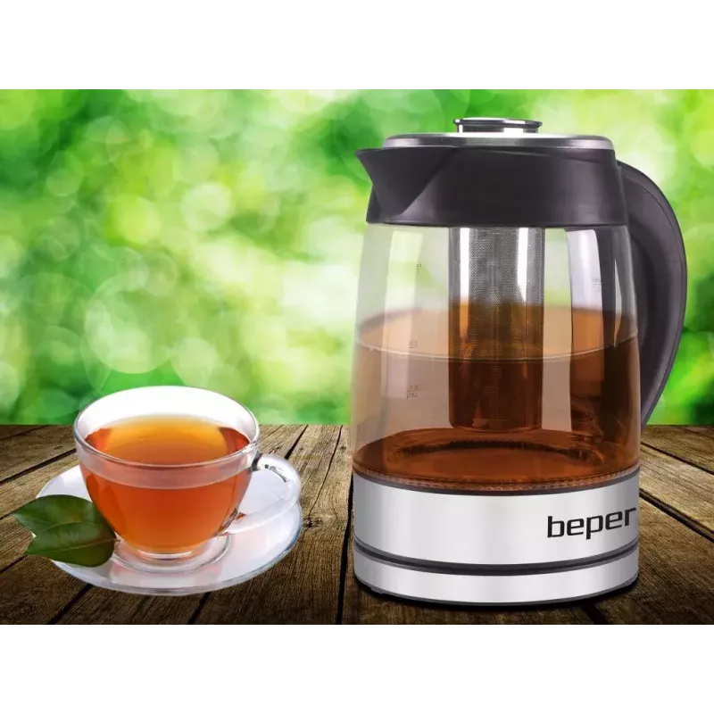 Bollitore elettrico Beper 1,8 L 2200 W trasparente