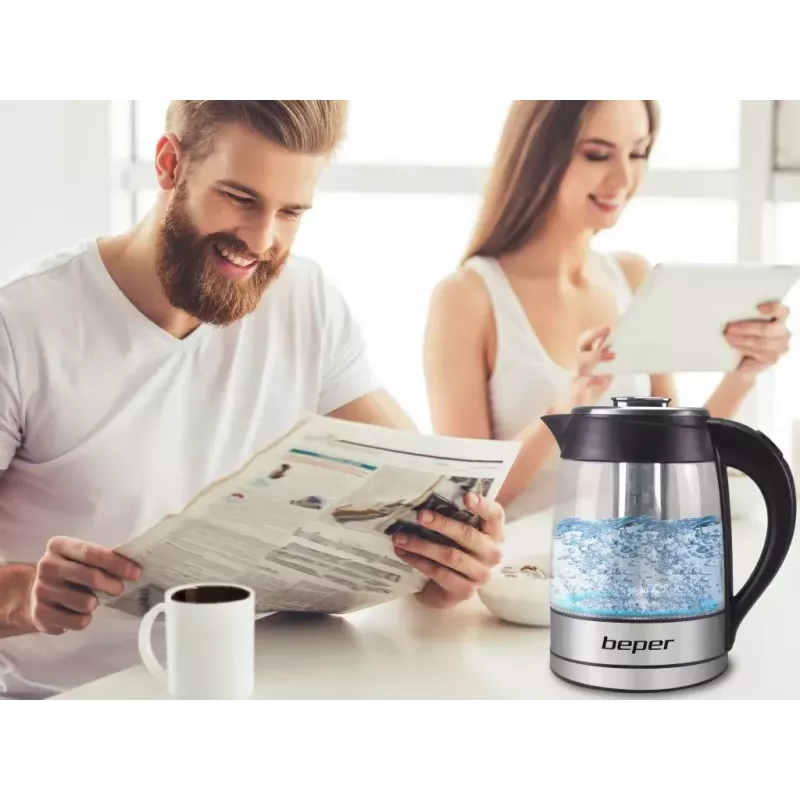 Bollitore elettrico Beper 1,8 L 2200 W trasparente
