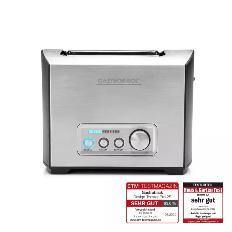 Tostapane Gastroback Design Pro 2S 2 fette 950 W nero acciaio inox