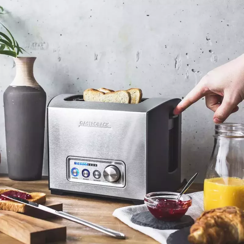Tostapane Gastroback Design Pro 2S 2 fette 950 W nero acciaio inox