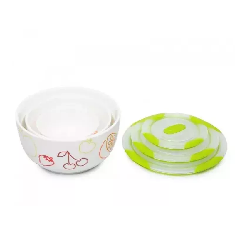 Set di insalatiere in ceramica Oursson BS2981RD/GA, verde mela