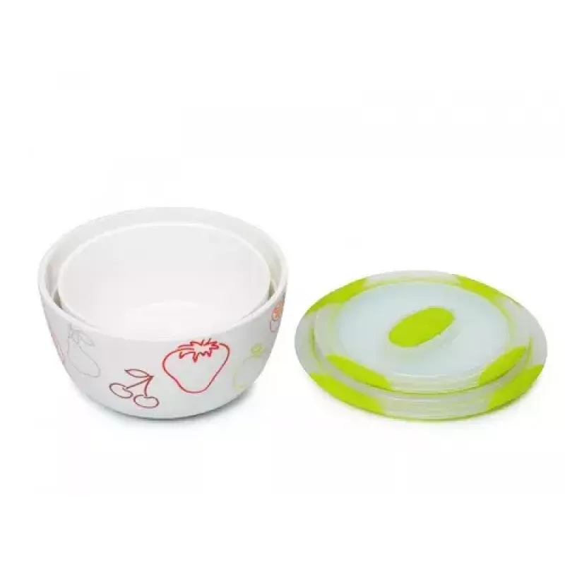Oursson BS4781RC/GA set di insalatiere in ceramica, verde mela