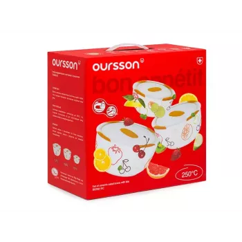 Set di ciotole OURSSON BS2981RC/OR 1,7 L rotondo in ceramica arancione bianco 3 pz.