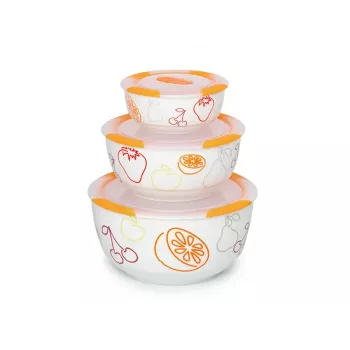 Set di ciotole OURSSON BS2981RC/OR 1,7 L rotondo in ceramica arancione bianco 3 pz.