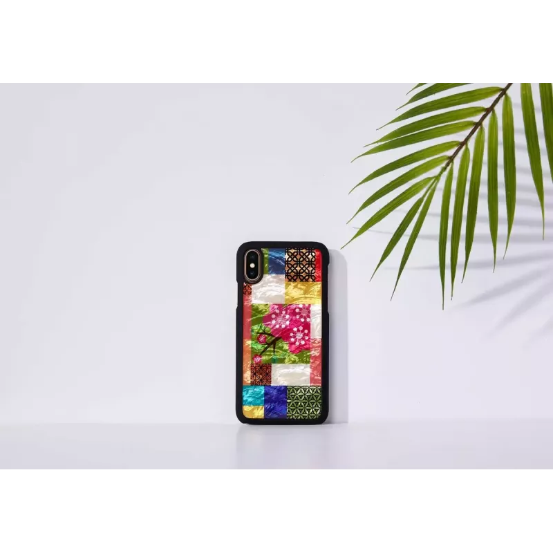Custodia smartphone iKins per iPhone XS/S — design ciliegio bianco, custodia rigida protettiva