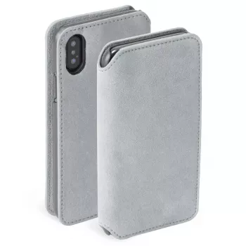Custodia a libro Krusell Broby 4 Card SlimWallet per iPhone X/XS grigio