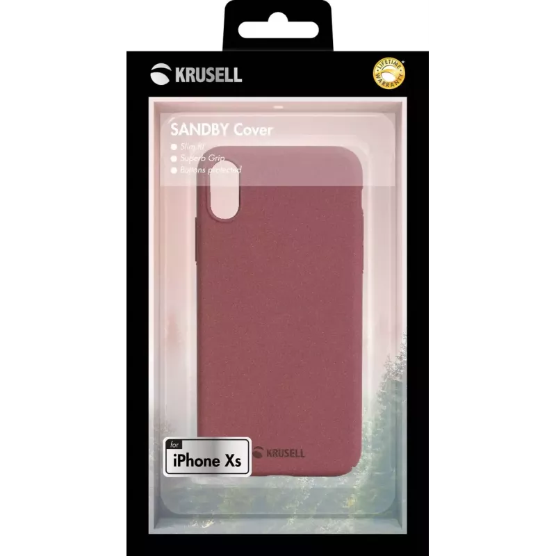 Custodia portafoglio Krusell Sandby iPhone X/XS bordeaux