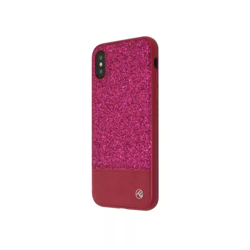 Tellur Glitter II cover in similpelle per iPhone X/XS, rosa