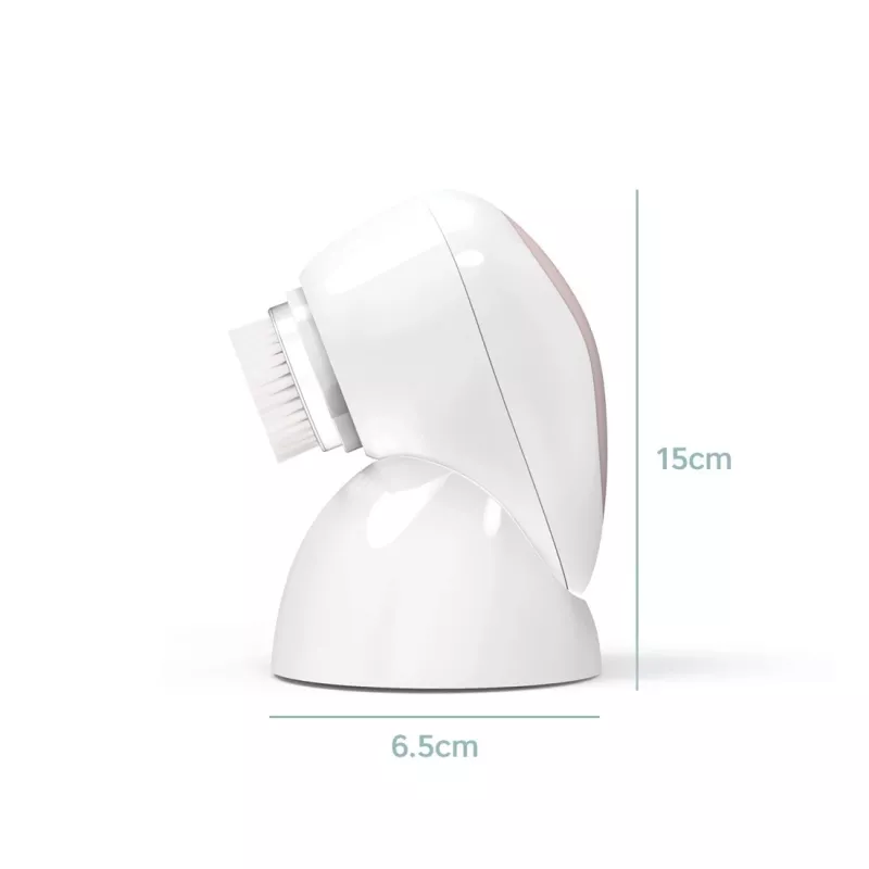 HoMedics FAC-600-EU spazzola per il viso a pulsazione rosa oro, bianca a batteria