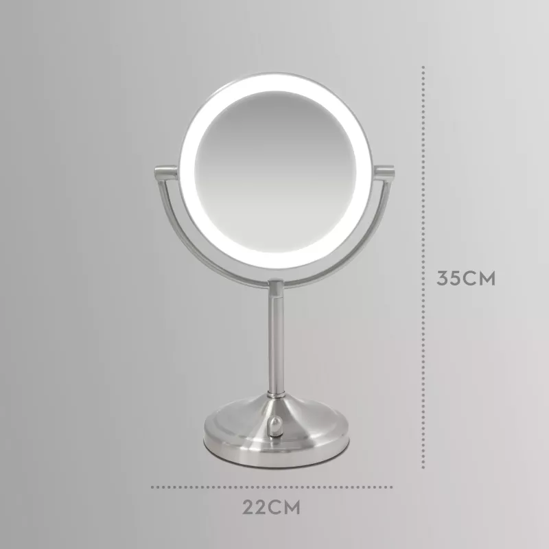 HoMedics MIR-8150-EU specchio da trucco da appoggio rotondo acciaio inox