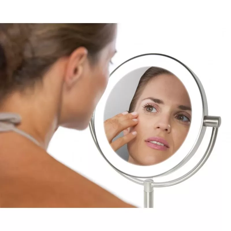 HoMedics MIR-8150-EU specchio da trucco da appoggio rotondo acciaio inox