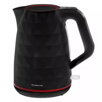 Bollitore elettrico MANTA KTL9230B 1.7L 2200W nero, corpo in plastica, controller Strix, indicatore del livello dell'acqua