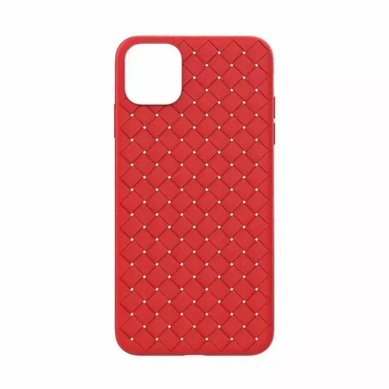 Custodia morbida per cellulare Devia per iPhone 11 Pro — motivo intrecciato, rosso