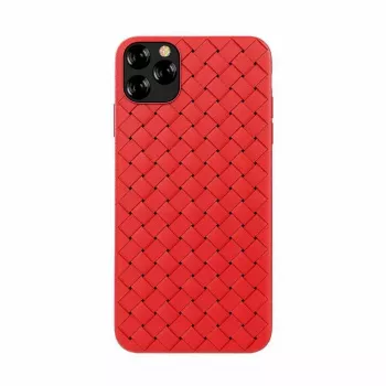 Custodia morbida per cellulare Devia per iPhone 11 Pro — motivo intrecciato, rosso