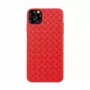 Custodia morbida per cellulare Devia per iPhone 11 Pro — motivo intrecciato, rosso