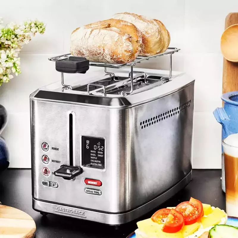 Tostapane Gastroback Design Digital 2S 2 fette 950 W acciaio inox
