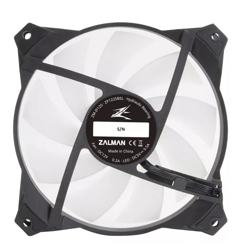 Zalman ZM-IF120 120mm Milky White ventola aRGB effetto Infinity 1.200 giri/min 21,0 dB(A) 55,2 CFM case per computer 12 cm