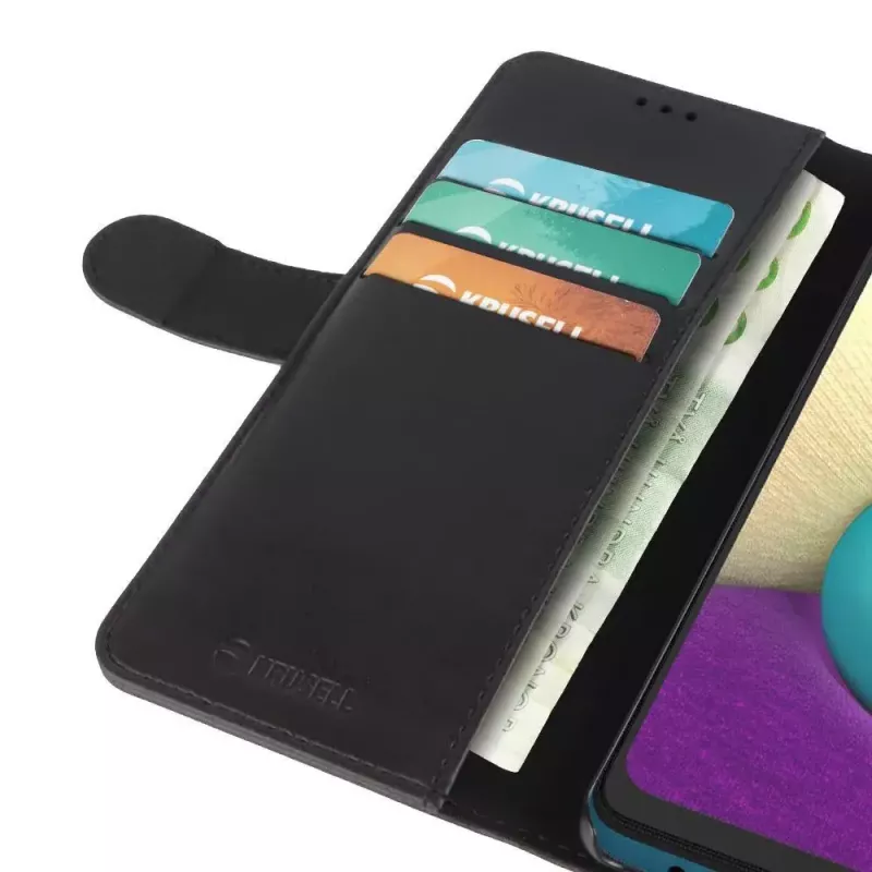 Custodia portafoglio Krusell Galaxy A02 16,5 cm nero 3 scomparti per carte