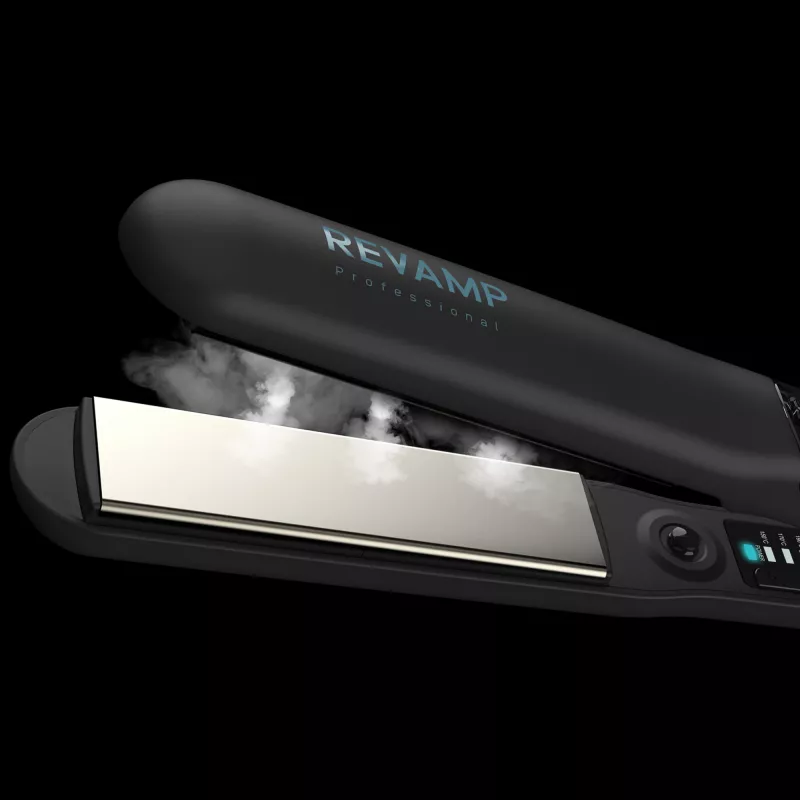 Piastra per capelli Revamp Progloss Steamcare ST-1600-EU vapore nero 3 m