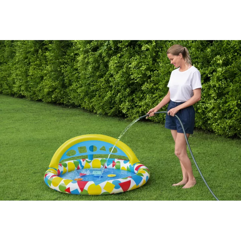 Bestway 52378 Splash & Learn piscina per bambini con tettuccio, 45 l, 117 x 120 x 117 cm