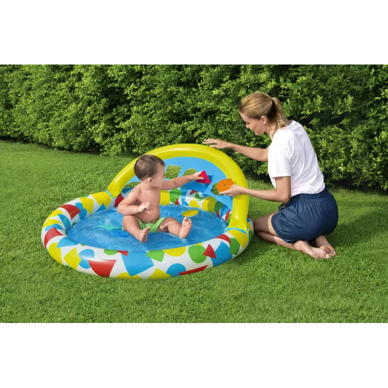 Bestway 52378 Splash & Learn piscina per bambini con tettuccio, 45 l, 117 x 120 x 117 cm