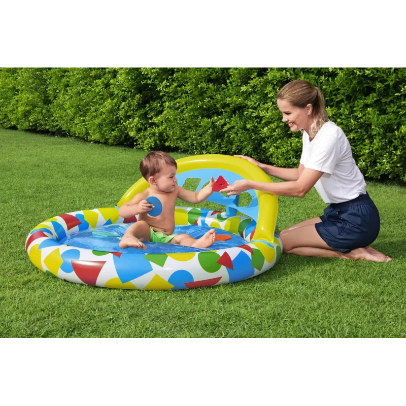 Bestway 52378 Splash & Learn piscina per bambini con tettuccio, 45 l, 117 x 120 x 117 cm
