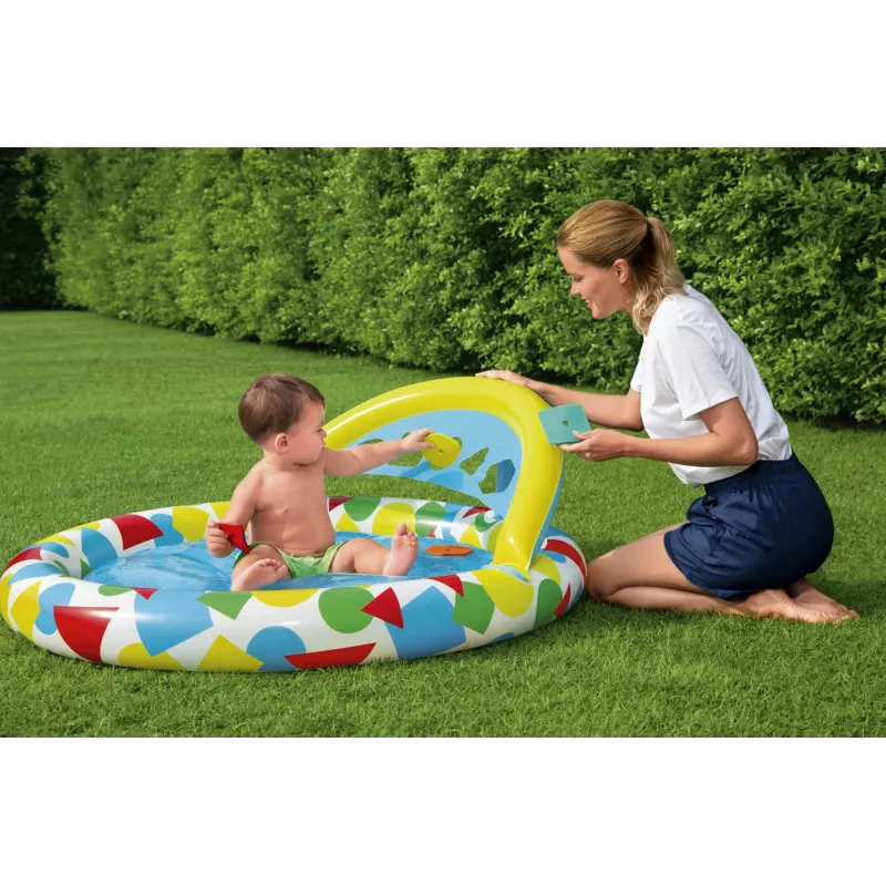 Bestway 52378 Splash & Learn piscina per bambini con tettuccio, 45 l, 117 x 120 x 117 cm