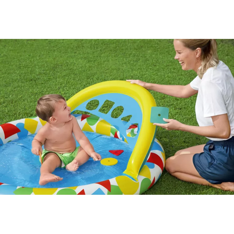 Bestway 52378 Splash & Learn piscina per bambini con tettuccio, 45 l, 117 x 120 x 117 cm