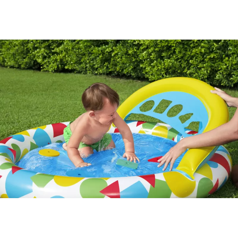 Bestway 52378 Splash & Learn piscina per bambini con tettuccio, 45 l, 117 x 120 x 117 cm