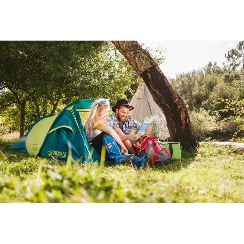 Bestway 68097 tenda da backpacking verde giallo montaggio in 3 min