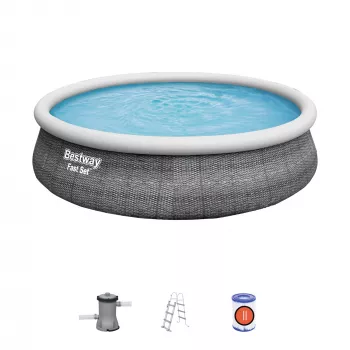 Bestway 57372 piscina fuori terra piscina gonfiabile rotonda 12362 L grigio