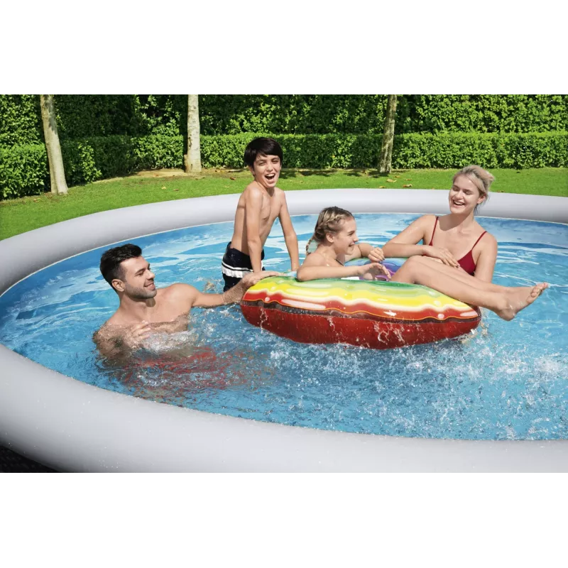 Bestway 57372 Fast Set set piscina fuori terra, rotonda, 457 x 107 cm, 12.362 l, con pompa filtro e scaletta