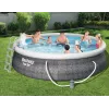 Bestway 57372 Fast Set set piscina fuori terra, rotonda, 457 x 107 cm, 12.362 l, con pompa filtro e scaletta