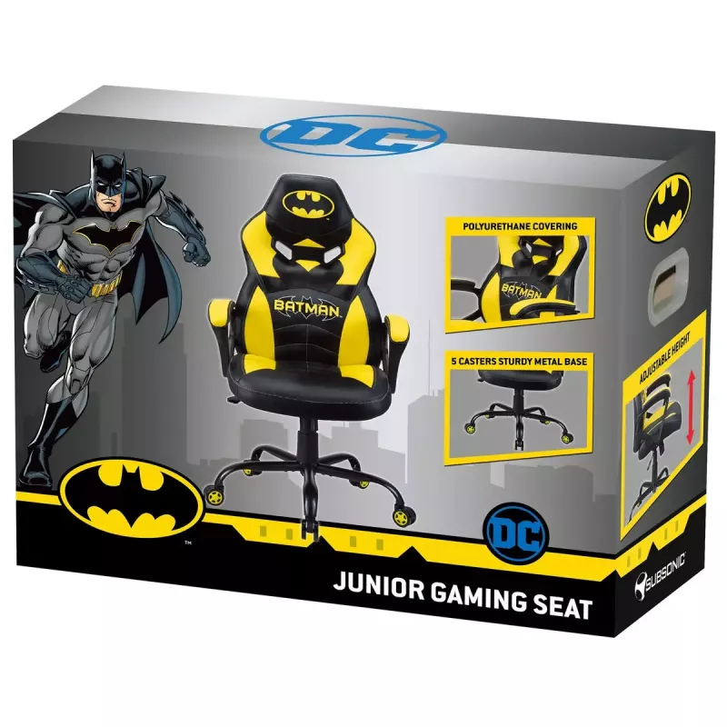 Sedia gaming PC Subsonic Batman Junior seduta imbottita nero giallo