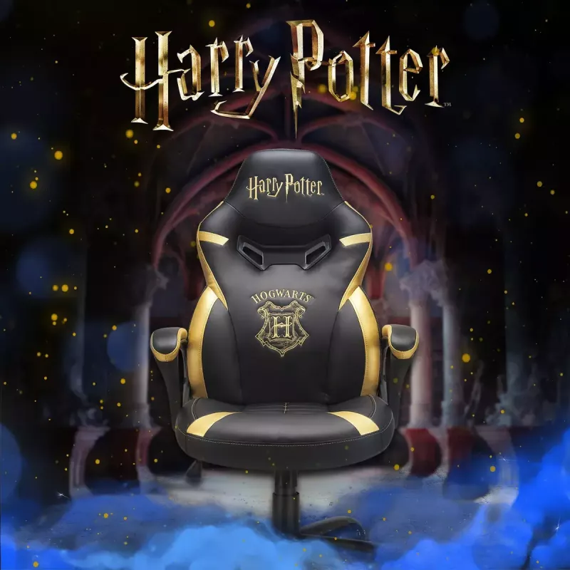 Sedia gaming PC Subsonic Junior Hogwarts seduta imbottita nero giallo