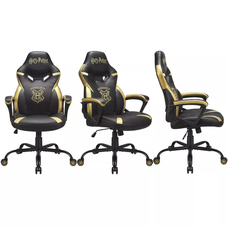 Sedia gaming PC Subsonic Junior Hogwarts seduta imbottita nero giallo