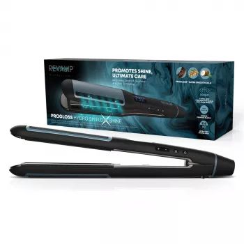 Piastra per capelli Revamp Progloss Hydro Shield X Shine nero 3 m