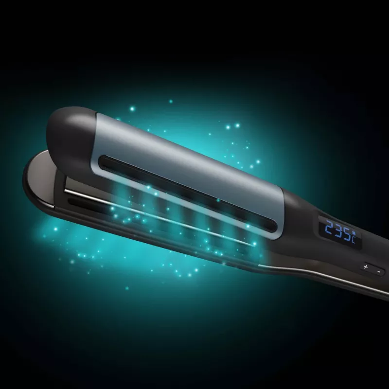 Piastra per capelli Revamp Progloss Hydro Shield X Shine nero 3 m