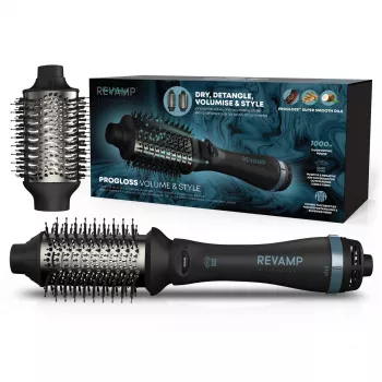 Spazzola ad aria calda Revamp Progloss Volume & Style Hot Brush nero 1000 W 3 m