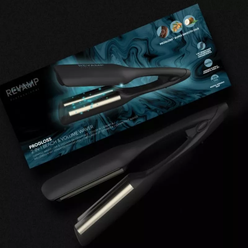 Arricciacapelli Revamp Progloss 2-in-1 Beach & Volume Waver nero 3 m